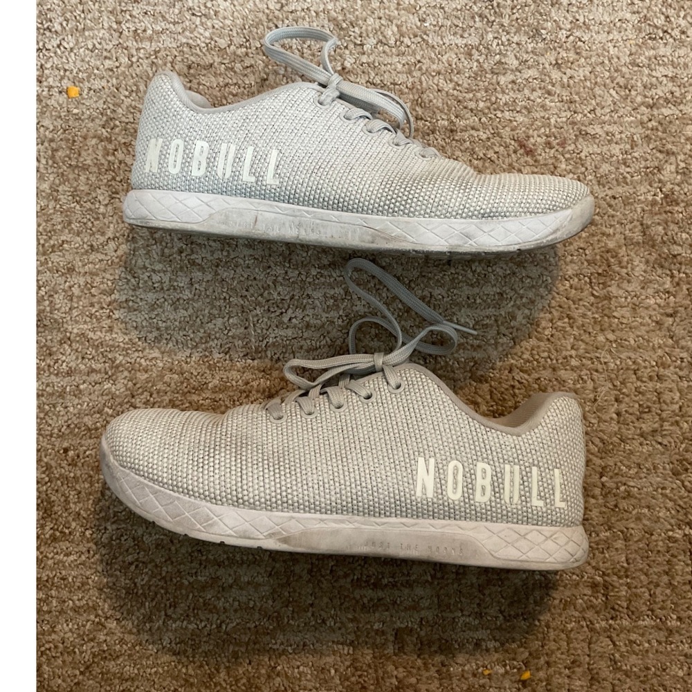 NOBULL SuperFabric Trainer Light Grey Mens 8.5 Womens 10 Athletic Gym Shoes - Picture 1 of 4